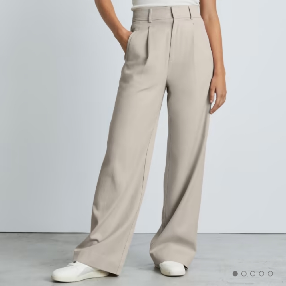 Everlane Way-High Drape pant in Sandstone